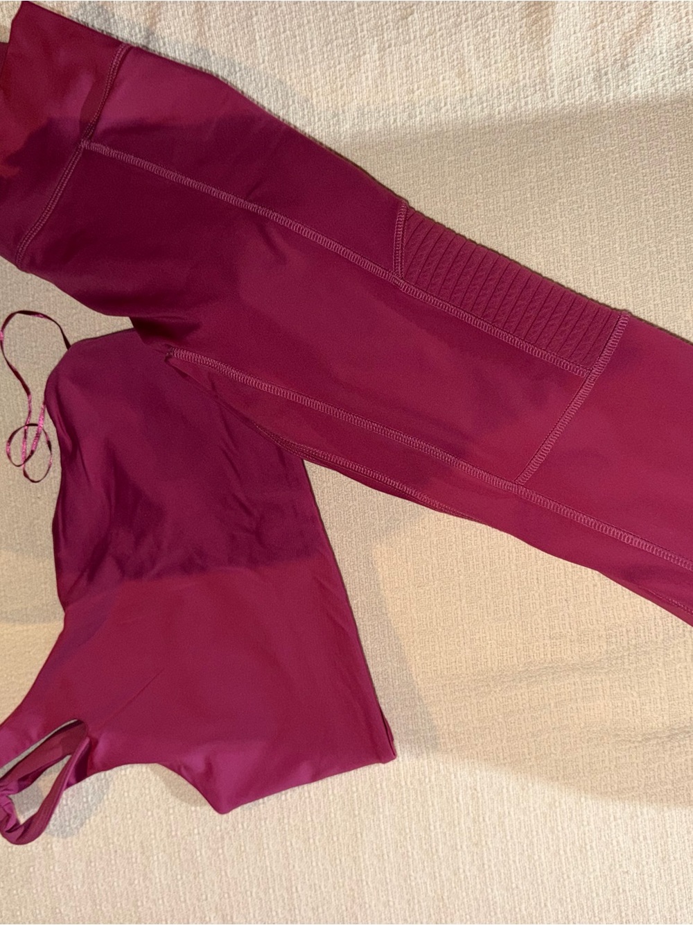Fabletics Women's Burgundy Active Leggings - Sleek High-Waist Performance